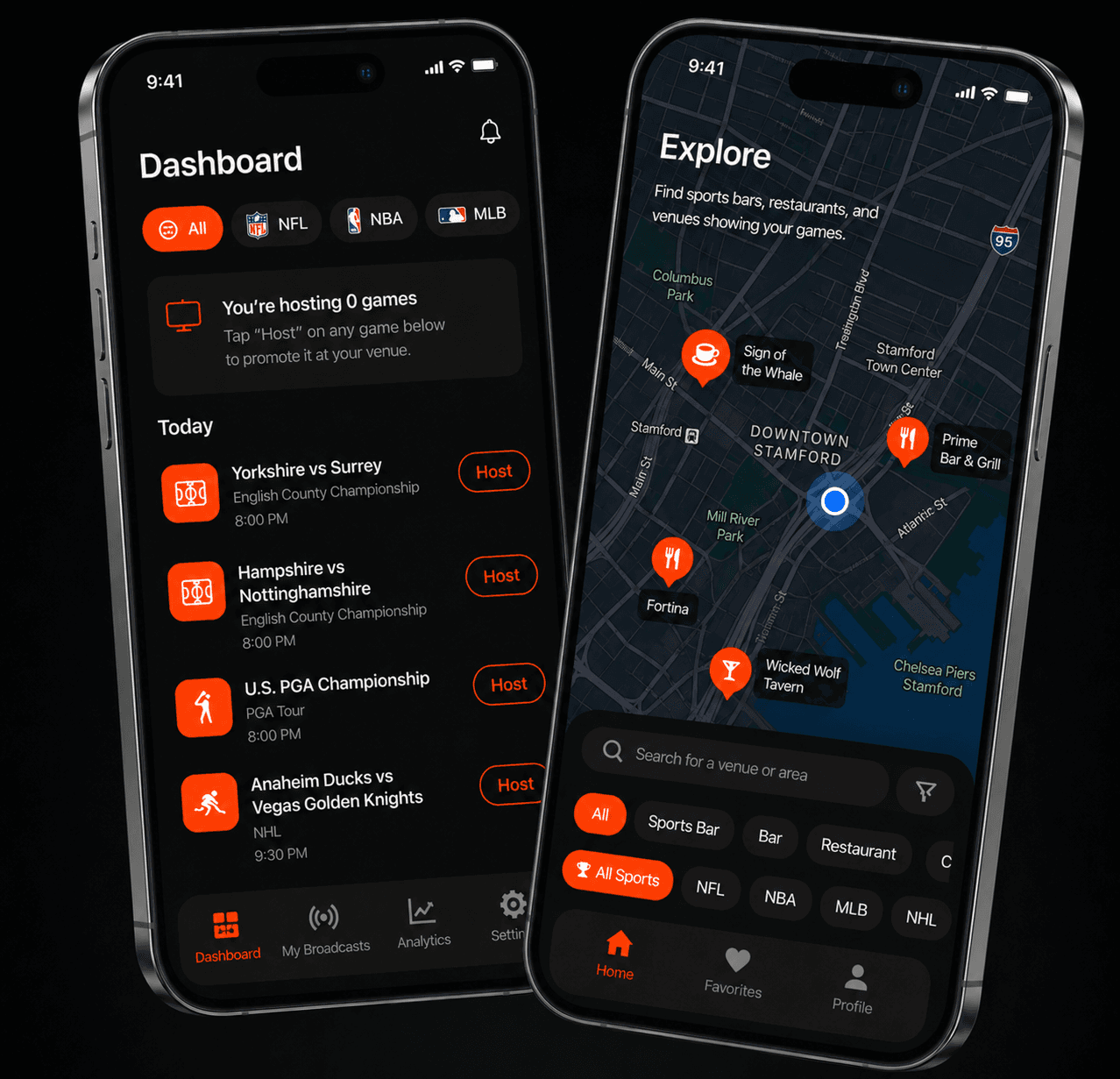 Two iPhones showing Rali Dashboard and Explore app screens